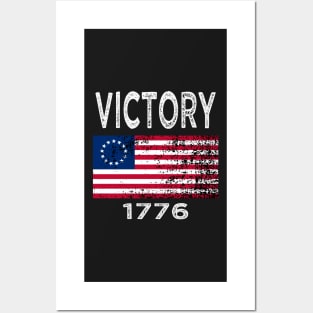 Betsy Ross Flag Victory 1776 USA Posters and Art